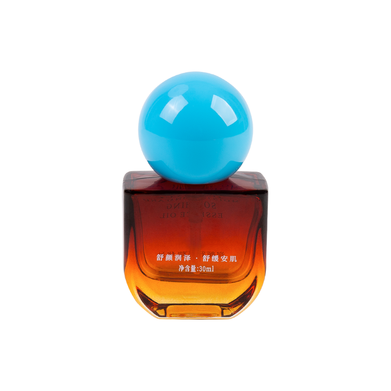 30 ml rav glassflaske med himmelblå abs cap