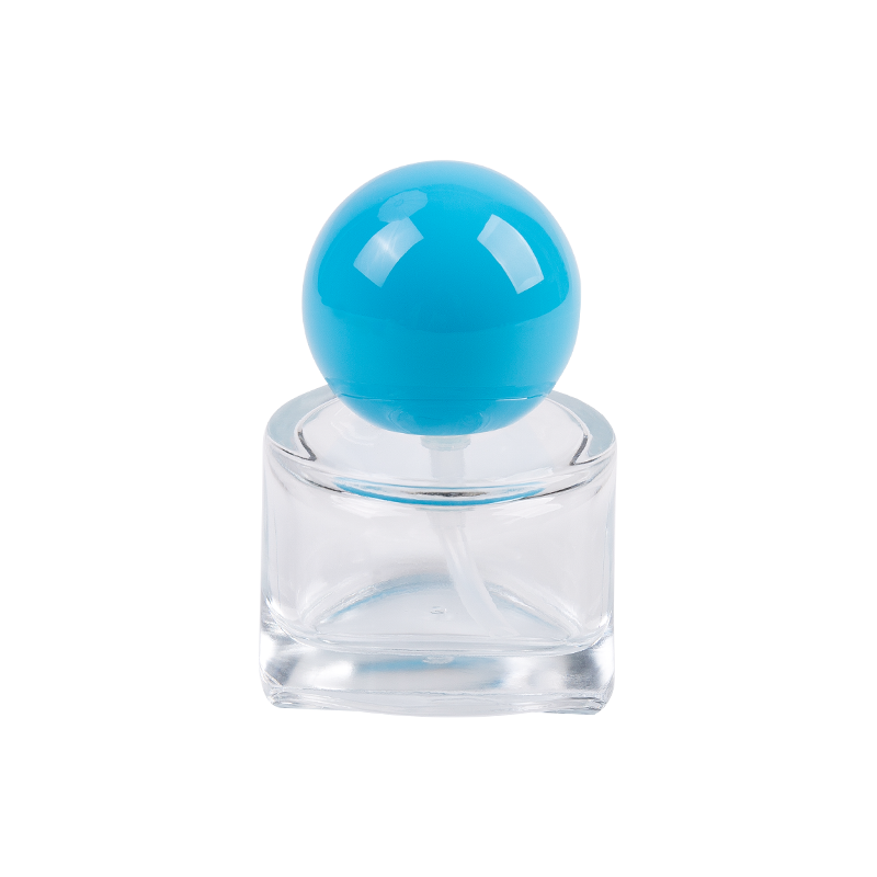 30 ml glass kosmetisk flaske med blå abs cap